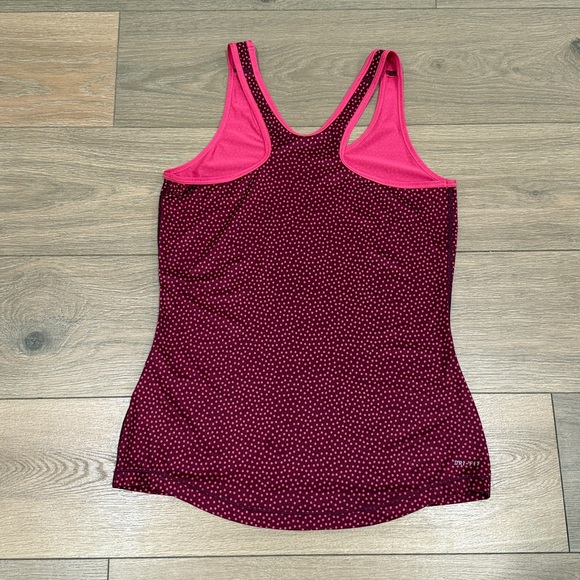 NIKE PRO Pink Purple Dri-Fit Polkadot Active Workout Training Tank Top Size M - Picture 2 of 9